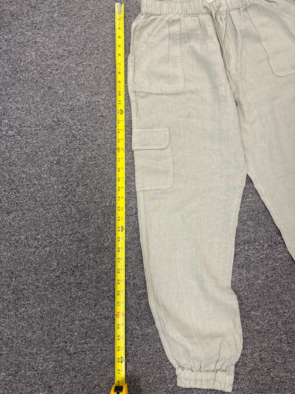 Nicole Miller Light Olive Cargo Ankle Pants - Picture 2 of 6